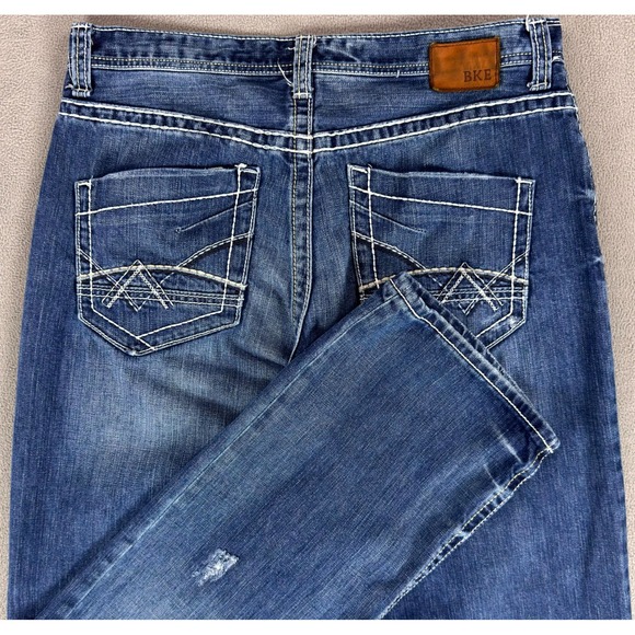 BKE Other - Buckle BKE Jeans Mens 34x33 Blue Tyler Straight Distressed Whiskered Y2K Denim